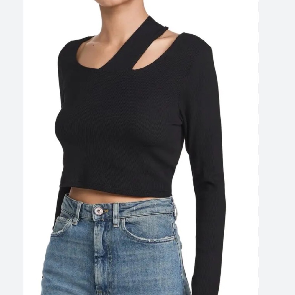 Nwot LNA Black Cutout crop top
